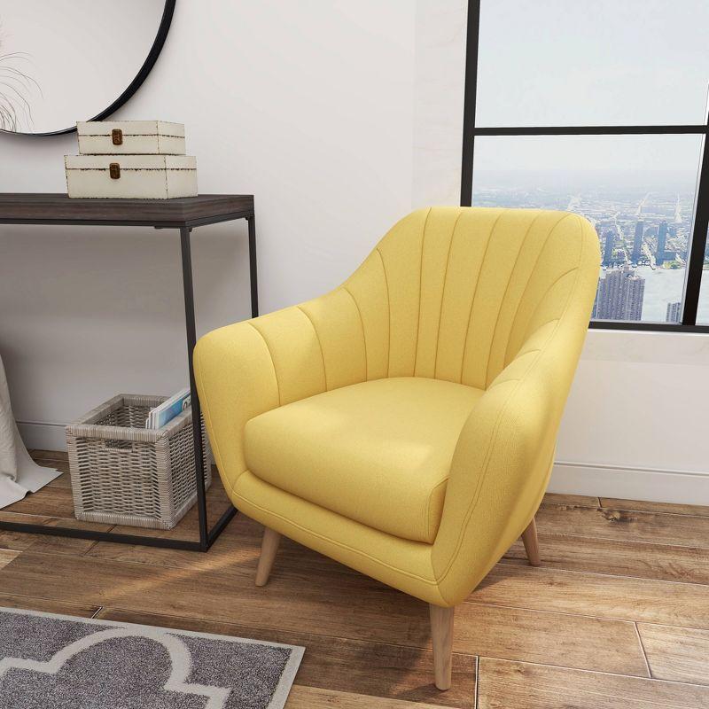 32" x 30" Modern Fabric Accent Chair Yellow - Olivia & May