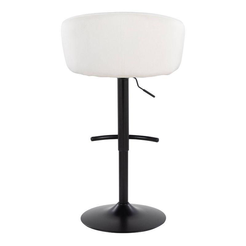 LumiSource Claire Contemporary Adjustable Barstool With Swivel In Black Metal And Black Velvet With Rounded T Footrest By Lumisource - Set Of 2 | Wayfair