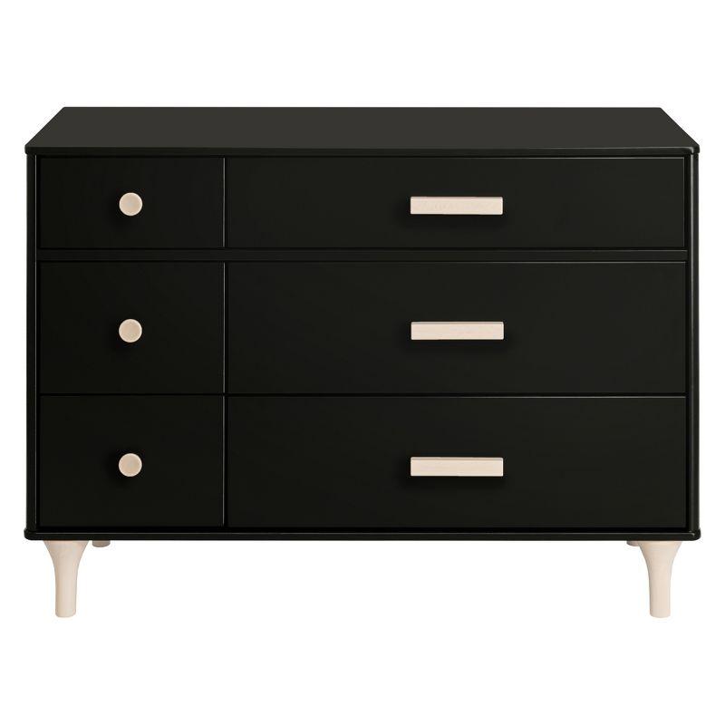 Lolly 6-Drawer Assembled Double Dresser in Black and Washed Natural