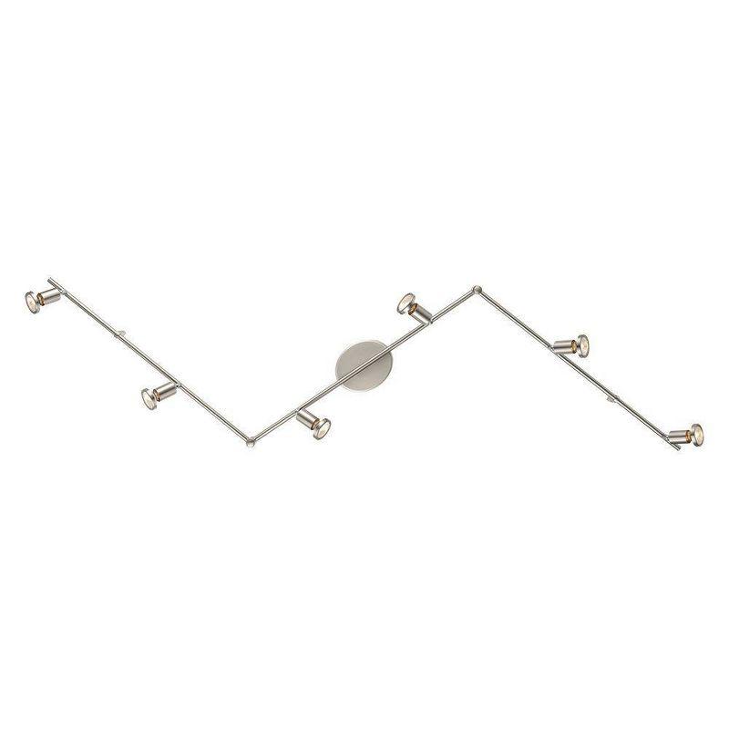 EGLO Buzz 6-Light Track Light Matte Nickel: Transitional Style, Adjustable, ETL Listed, Halogen