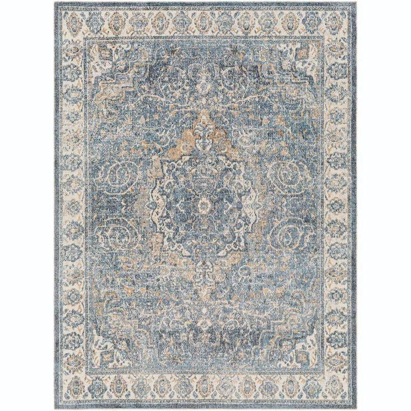 Mark & Day Elsmore 6'7"x9' Rectangle Washable Woven Indoor Area Rugs Navy Blue
