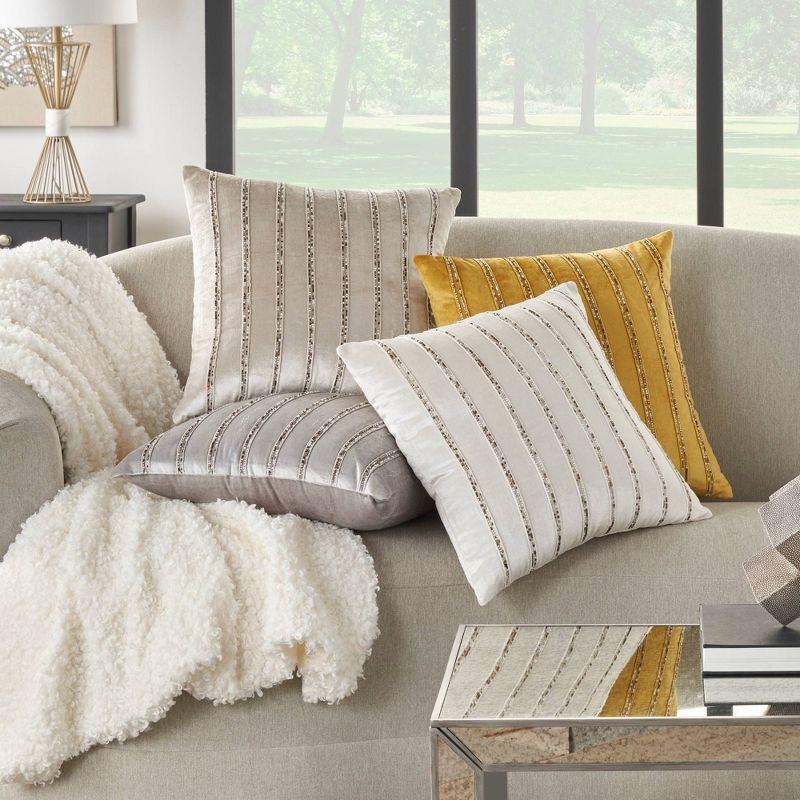 Mina Victory Sequined Velvet Throw Pillow