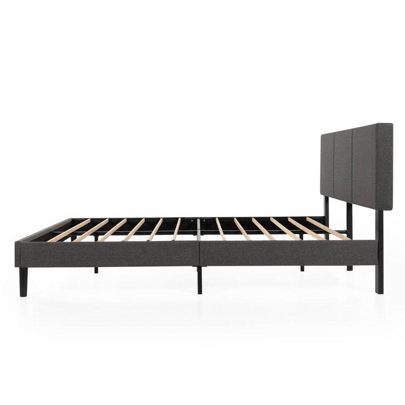 Cambril 38 inch Upholstered Platform Bed Frame with Sustainable Bamboo Slats