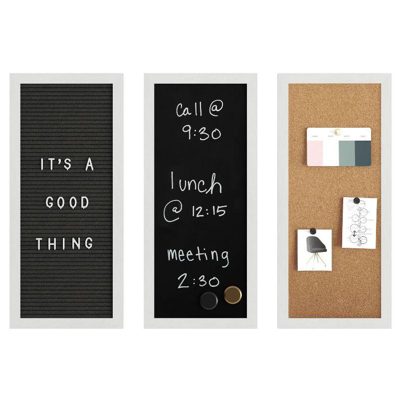 Thomas Martha Stewart Cork Board, Chalk Board, Letter Board Set with Included Push Pins, Magnets, Liquid Chalk