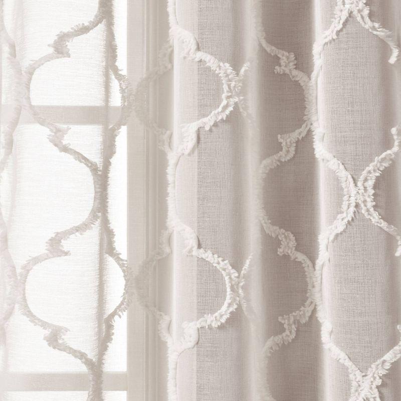 Lush Decor Avon Trellis Sheer Polyester Sheer Curtain Pair (Set of 2)