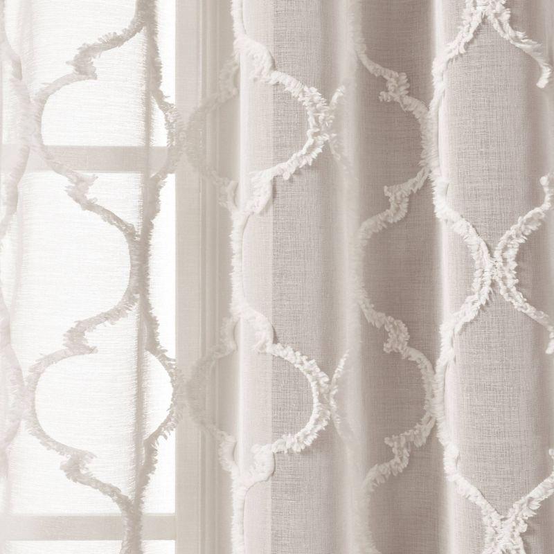 2pk 38"x95" Lush Décor Sheer Avon Trellis Curtain Panels