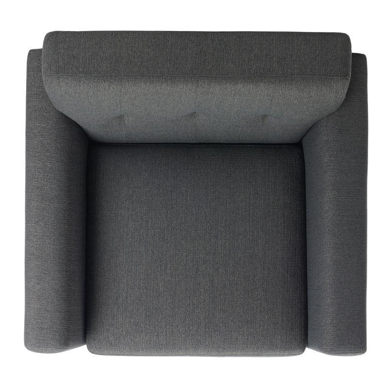 Opal Linen Tufted Arm Chair - SFV4727 - Slate/Grey - Safavieh Couture