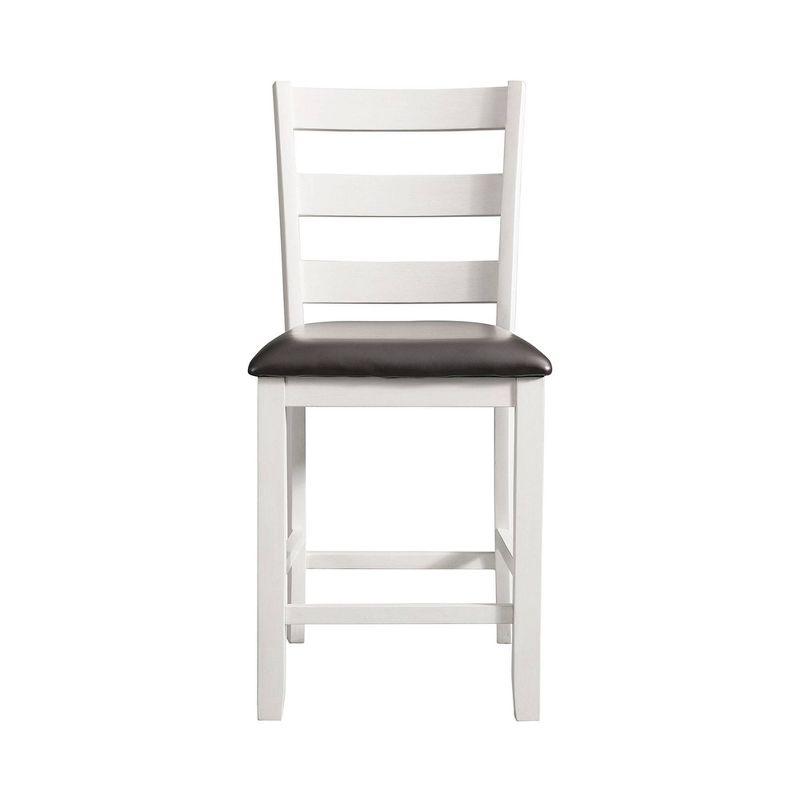 5pc Kona Counter Height Dining Set Brown - Picket House Furnishings: Modern Ladder Back Chairs, Wood Frame