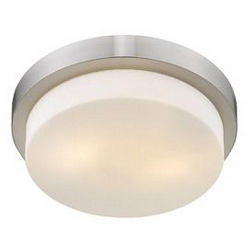 Golden Lighting Multi-Family 13" 2-Light Flush Mount in Pewter with Opal Glass