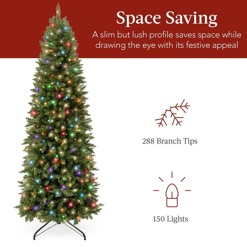 Best Choice Products Prelit Pencil Christmas Tree, Spruce Style Holiday Décor w/ 2-in-1 LED Lights