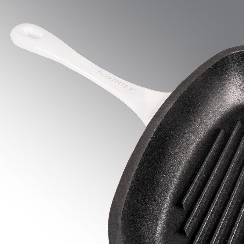 BergHOFF BergHOFF Neo 2 Piece Cast Iron Set, 10" Fry Pan and 11" Grill Pan, White