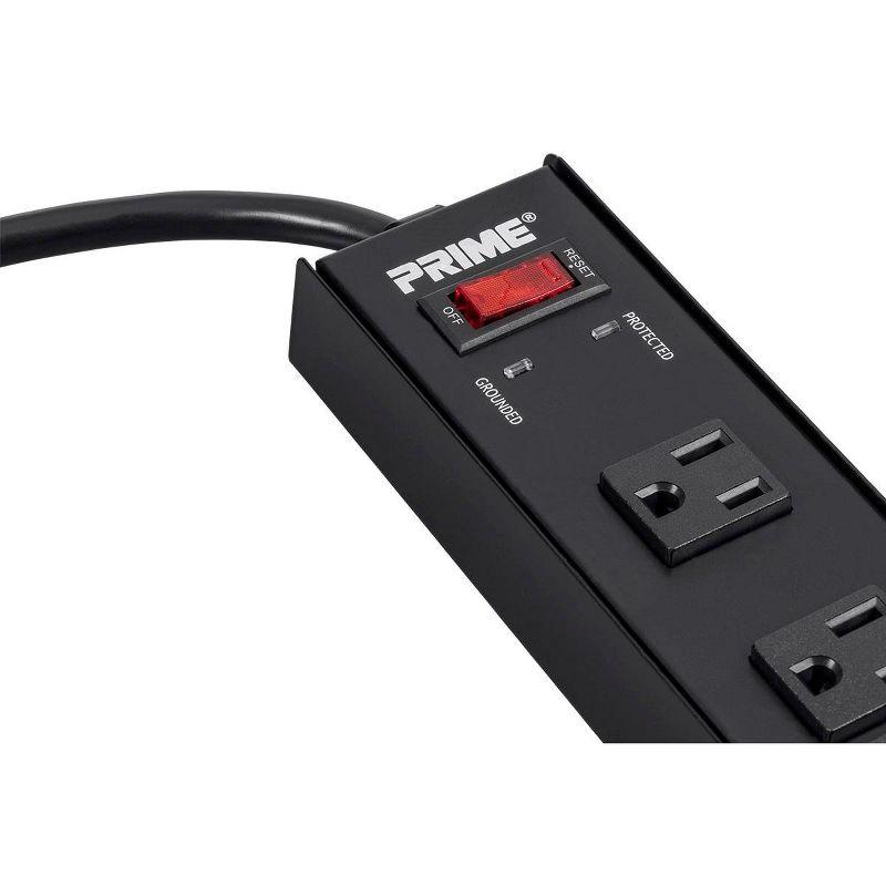 Monoprice Power & Surge - 6 Outlet Metal Surge Protector Power Strip - 15 Feet Cord - Black | 1150 Joules 15A / 125V / 1875W