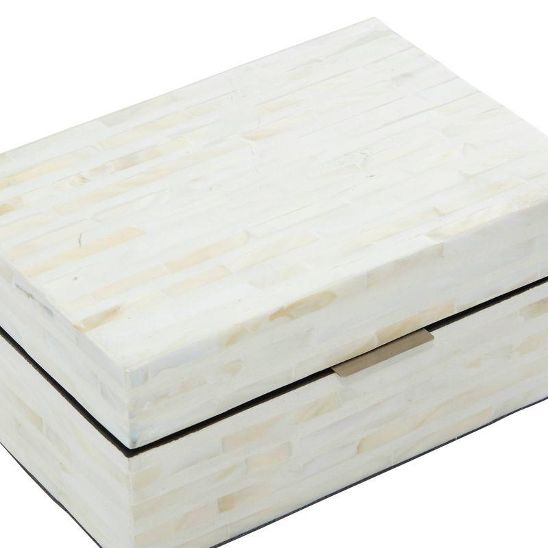 Set of 2 Shell Mosaic Patterned Wood Box White - Olivia & May