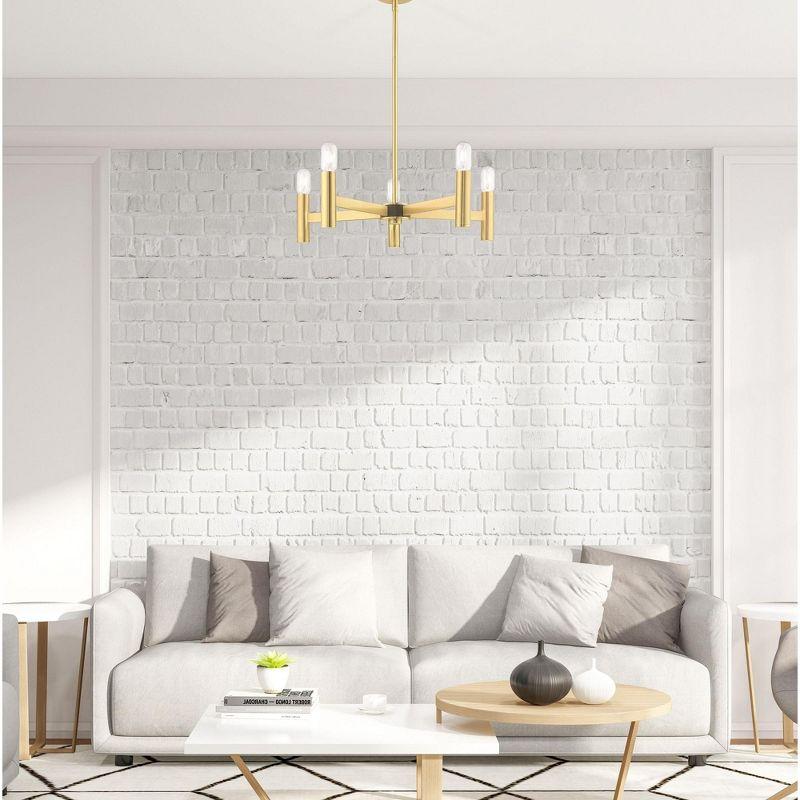 Livex Lighting Copenhagen 5 - Light Chandelier in  Satin Brass