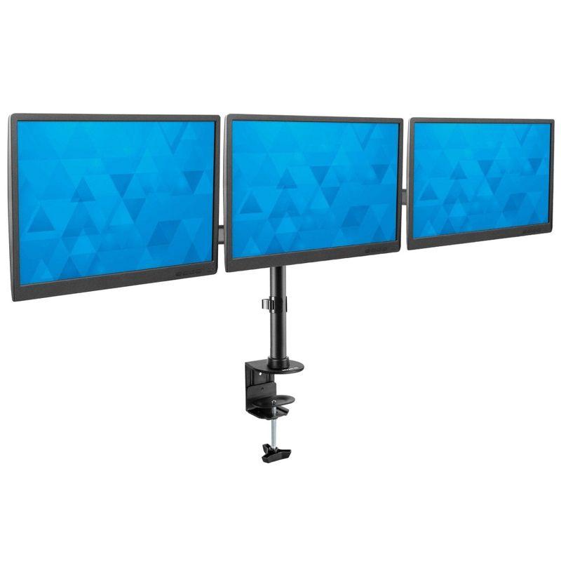 Mount-It! Full Motion Triple Monitor Mount 3 Screen Desk Stand for LCD Computer Monitors for 19 - 27 Inch Monitors, 54 Lbs. Weight Capacity, Black