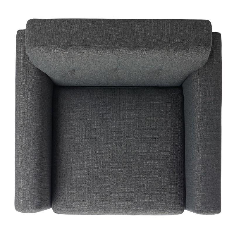 Opal Linen Tufted Arm Chair - SFV4727 - Slate/Grey - Safavieh Couture