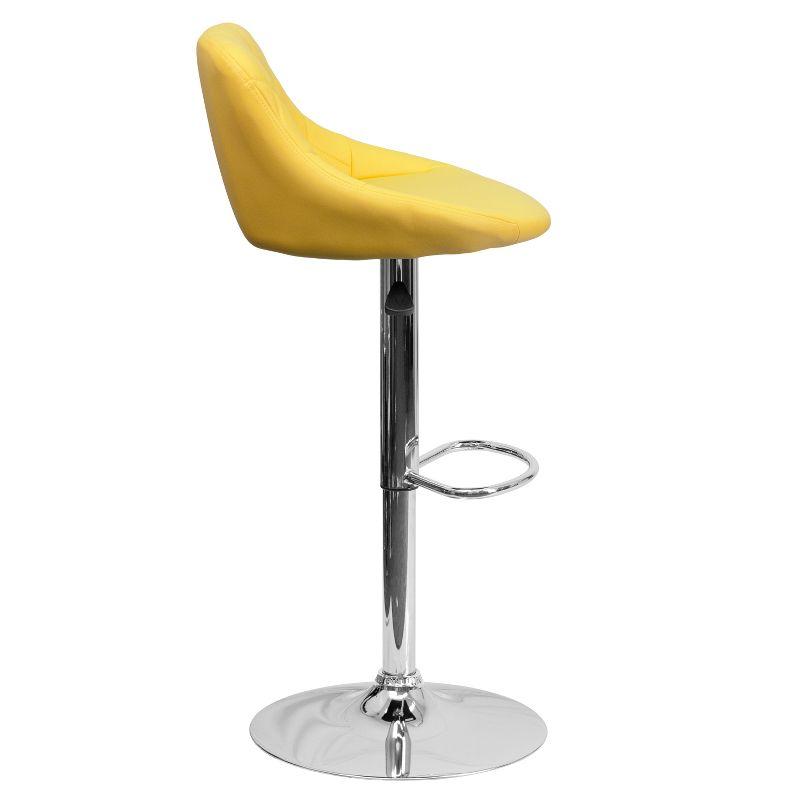 Flash Furniture Contemporary Vinyl Bucket Seat Adjustable Height Barstool with Diamond Pattern Back and Chrome Base