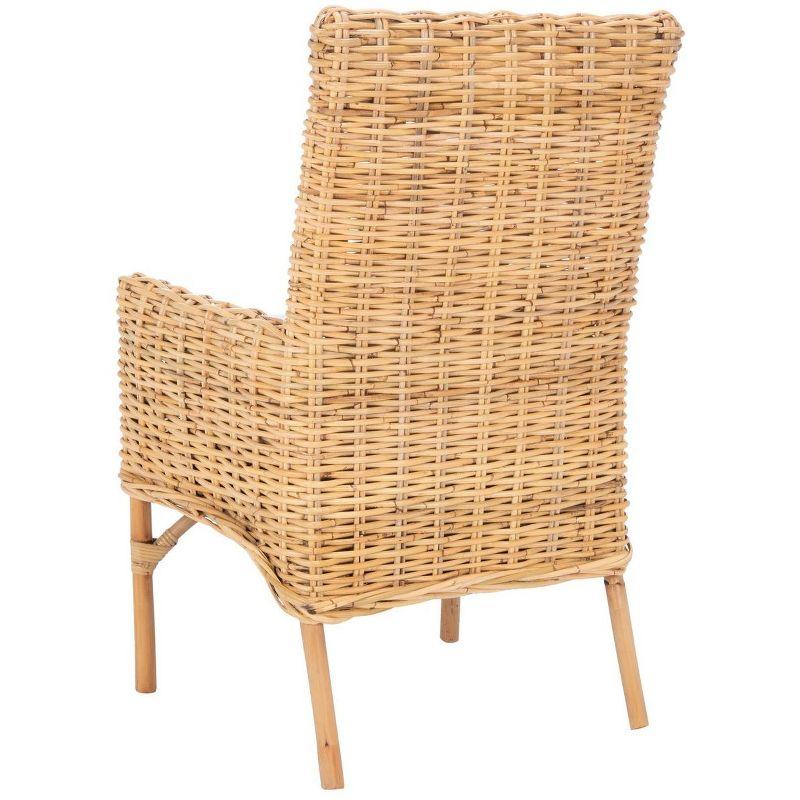 Nancy Rattan Accent Chair W/ Cushion - ACH6518 - White/Natural - Safavieh