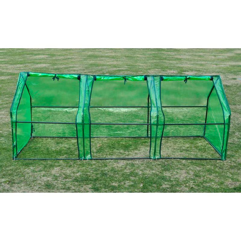 Large Green Transparent PVC Greenhouse with Steel Frame