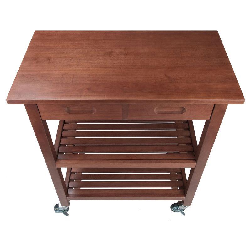 Jonathan Kitchen Cart Walnut - Winsome: Rolling Island with Storage, Wood Composite Surface