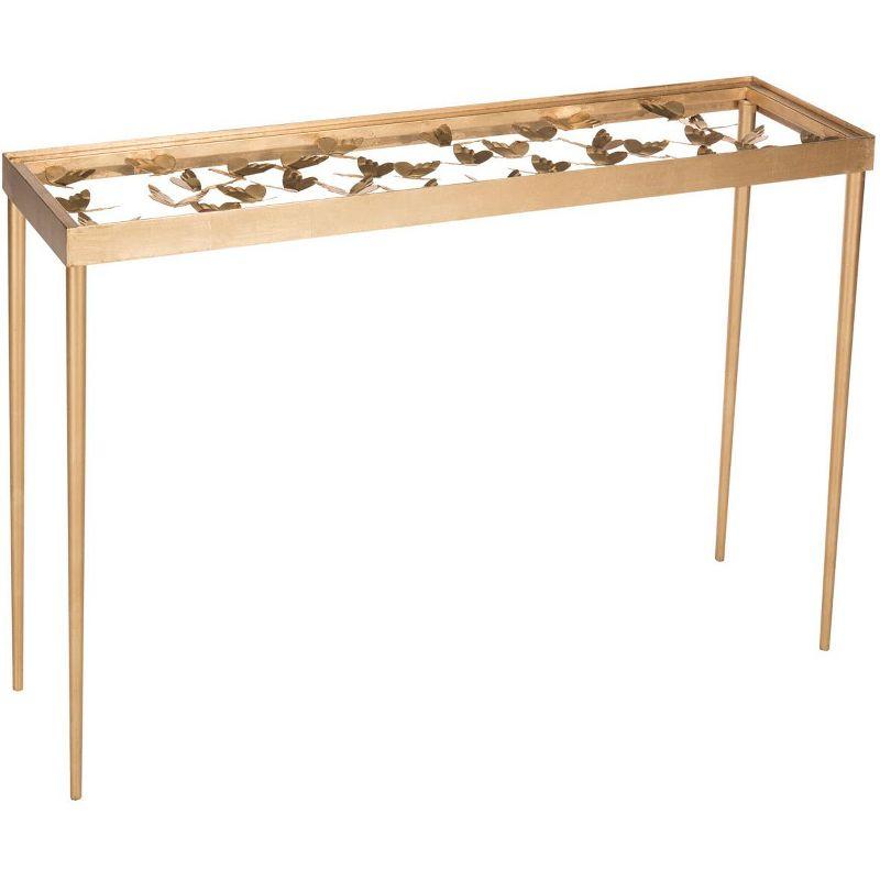 Rosalia Butterfly Console Table - Gold/Glass - Safavieh