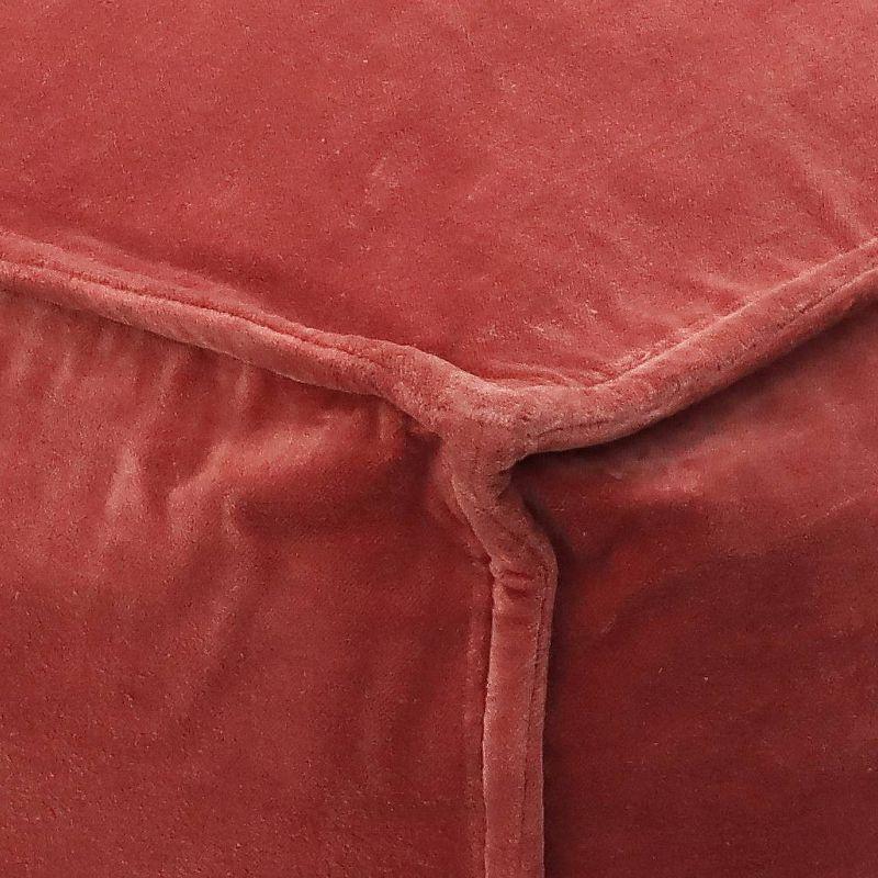 Costa Blush Velvet Square Pouf Ottoman