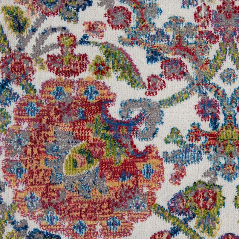 Global Vintage GLB06 Ivory/Blue Area Rug Colorful Vintage Damask By Nourison