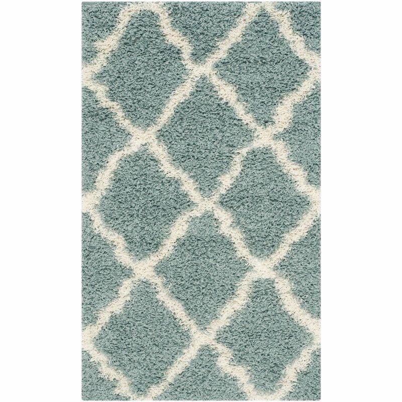 Dallas Shag SGD257 Power Loomed Indoor Accent Rug - Seafoam/Ivory - 3'x5' - Safavieh.