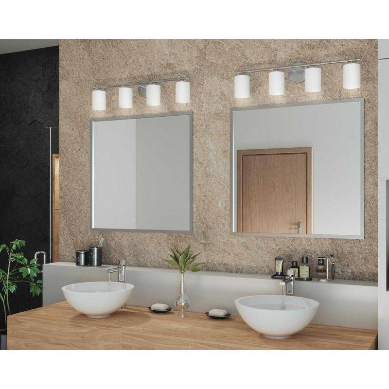 Progress Lighting Replay Collection 4-Light Bath Vanity, Brushed Nickel, Porcelain Shade