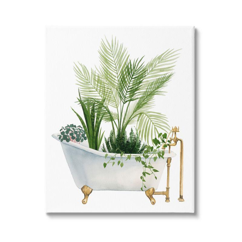 Greenery in Vintage Tub Abstract Canvas Wall Art