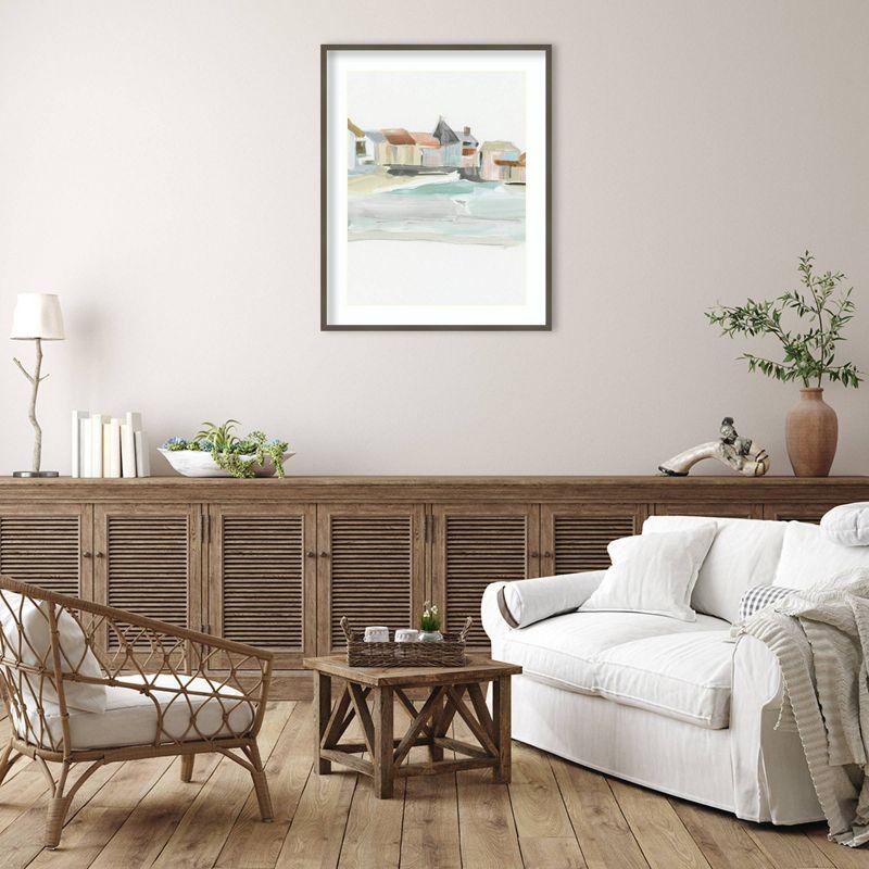 Seaside Tranquility Coastal Landscape Wood Framed Print