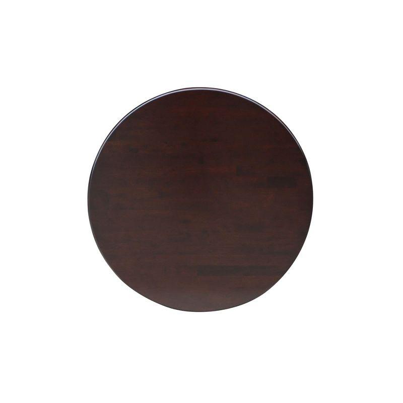 Elegant Mocha Wood Round Counter-Height Pedestal Table