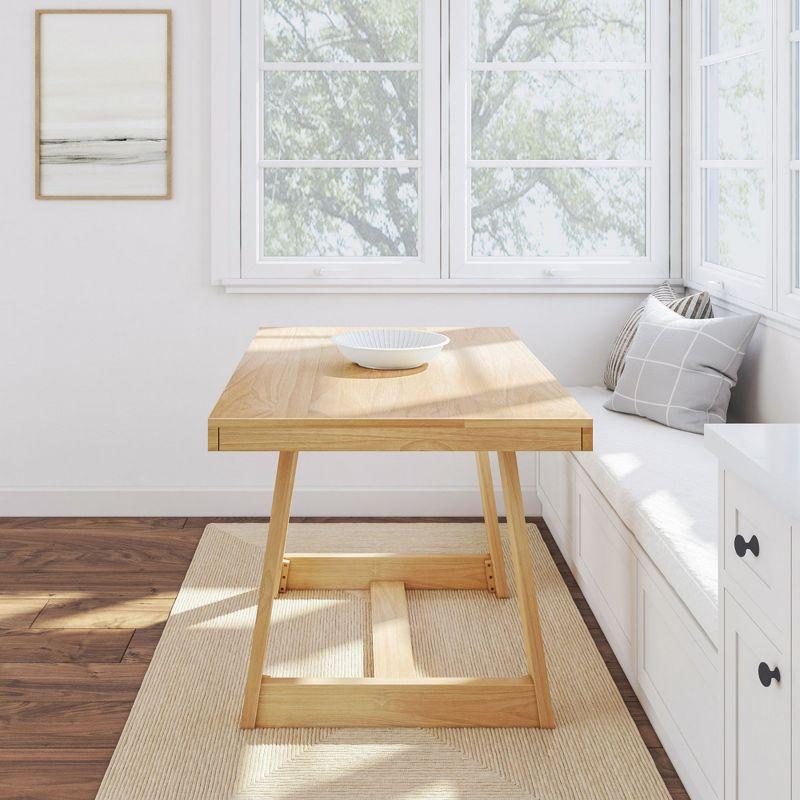 Plank+Beam 48" Dining Table for 4, Classic Farmhouse Solid Wood Kitchen Table, Blonde Wirebrush