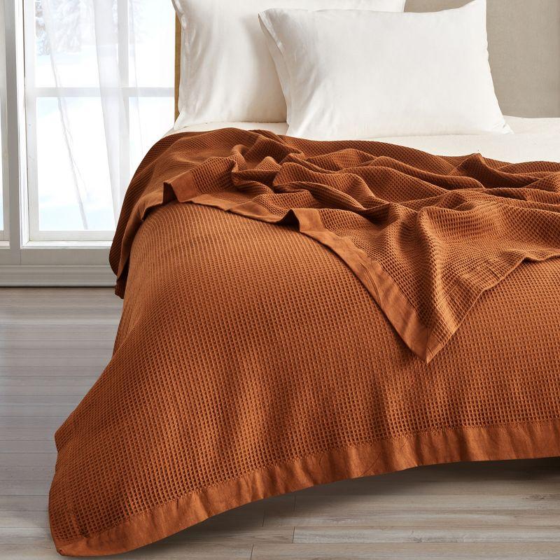 100% Cotton Lightweight Waffle Weave Summer Blanket