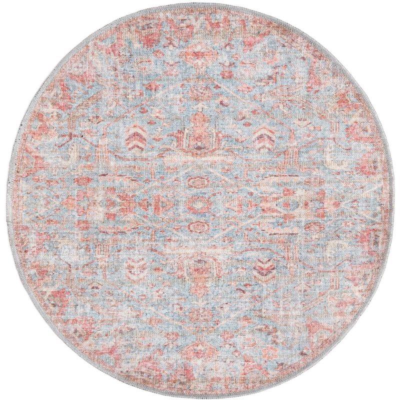 Unique Loom 3' 3 x 3' 3 Nostalgia Olivia Machine Washable Antique Blue Area Rug