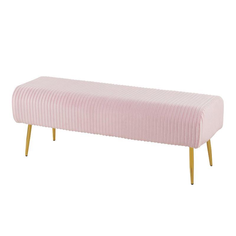 51" Marla Glam Pleated Bench - LumiSource