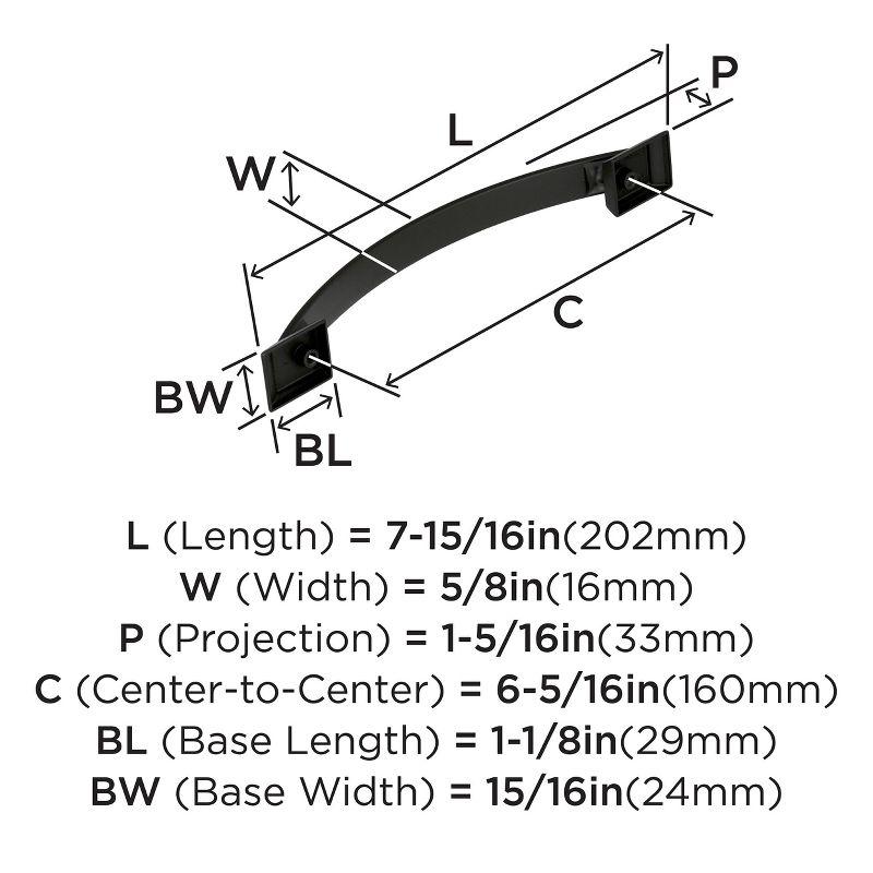 Amerock Candler 6-5/16 inch (160mm) Center-to-Center Black Bronze Cabinet Pull