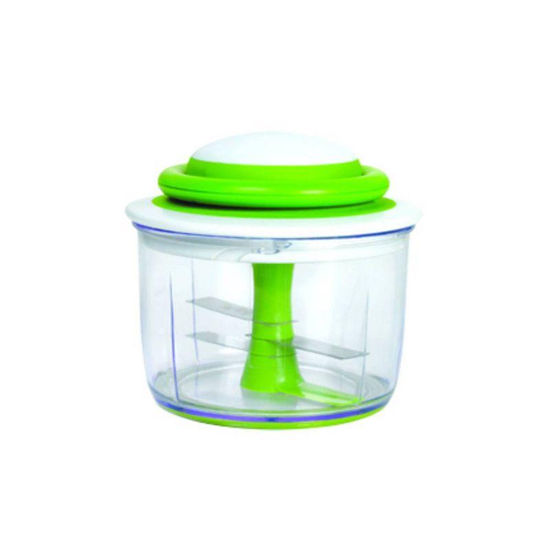 Chef'n Veggie Chopper: Manual Food Chopper, Plastic & Metal, Hand Wash, 1 Blade, Green, 4-Piece Set