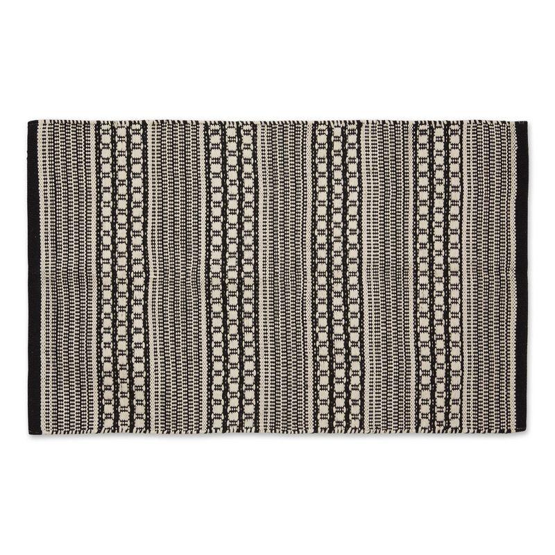 Design Imports Modern Dobby Stripe - Black - 2 X 3 Ft