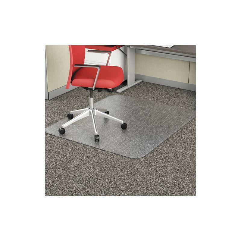 Clear Rectangular Studded Chair Mat for Flat Pile Carpet, 46 x 60