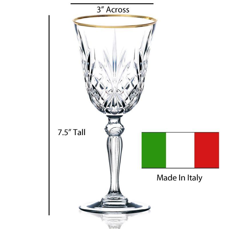 Lorren Home Trends Siena 6oz. Crystal Cordial Glass Set (Set of 4)