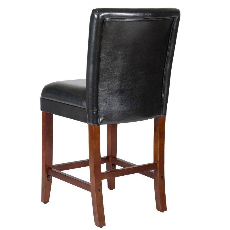 24" Faux Leather Luxury Counter Height Barstool - HomePop