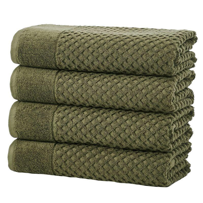 FreshFolds 100% Cotton Lattice Texture Bath Towels (Set of 4)