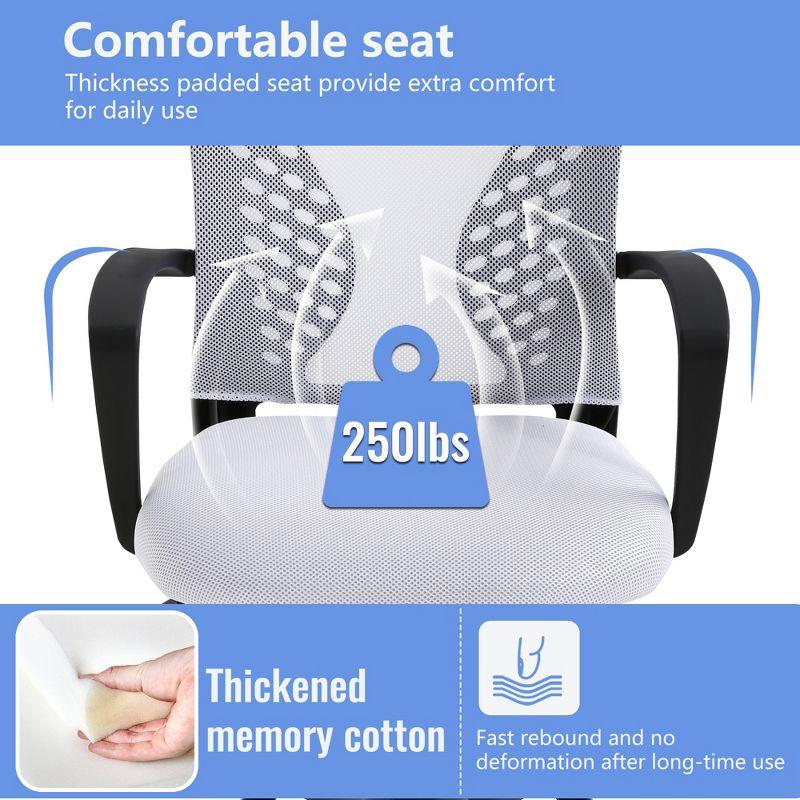 FDW Home Office Chair Mid Back PC Swivel Lumbar Support Adjustable Desk Task Computer Comfortable Mesh Chair with Armrest