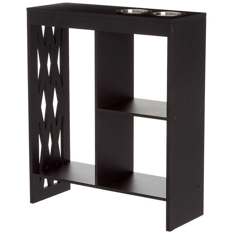 The Lakeside Collection Decorative End Table with Drink Holder - Black