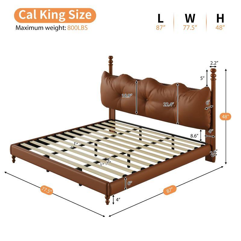 Christopher Knight Home Calka Modern Faux Leather Upholstered Coffee Bed with Headboard, California King