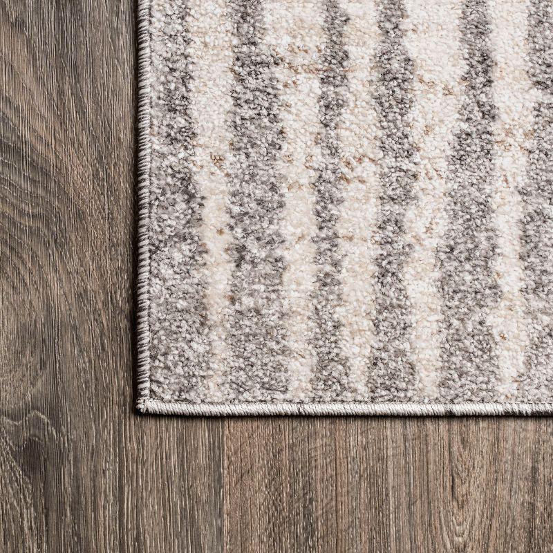 2'x10' Skoura Modern Bold Stripe Runner Rug, Beige - JONATHAN Y