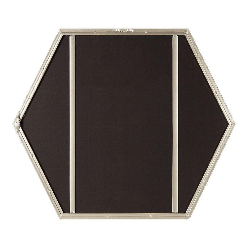 Elegant Silver Hexagon 29" Bathroom Wall Mirror