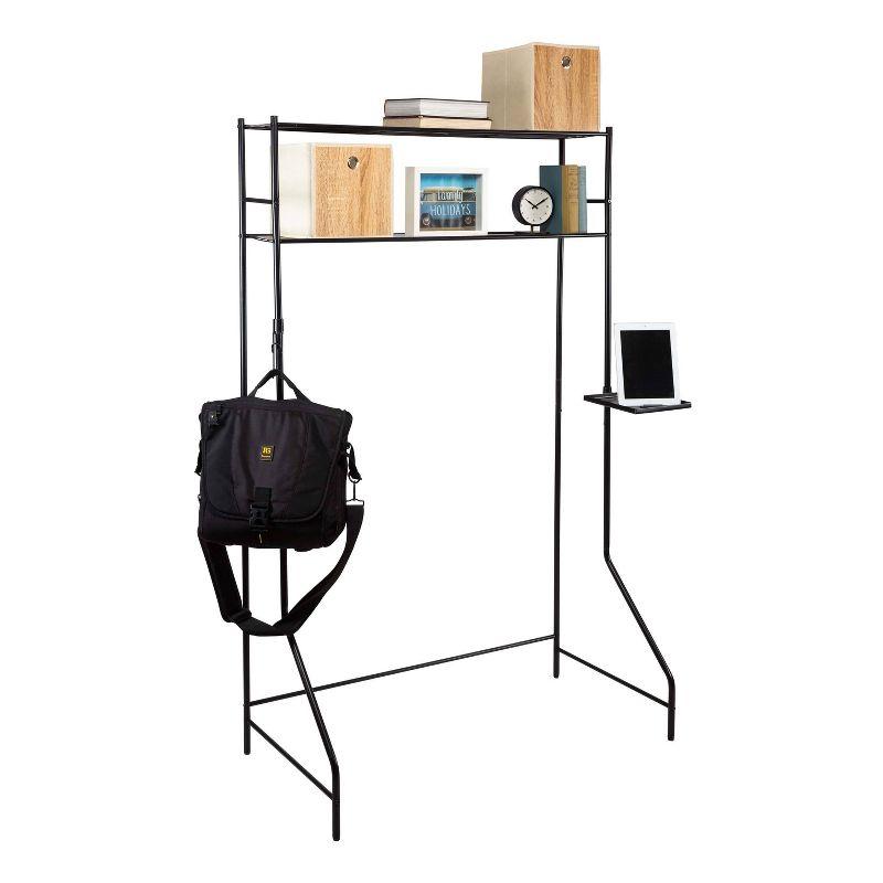 Organize It All Over The Bed/Desk Steel Etagere Spacesaver Black Kennedy International: Decorative Storage, 2 Open Shelves