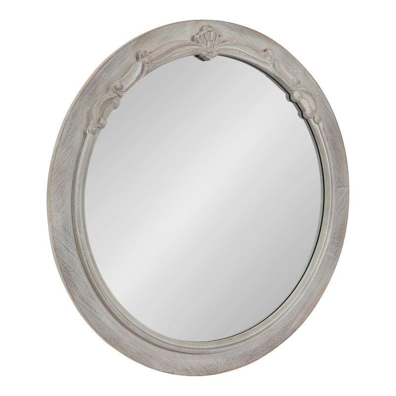 Kate and Laurel Irelyn Round MDF Round Mirror, 26" Diameter, Gray